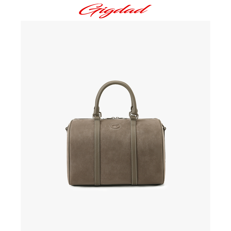 Gigdad* Boston Bag Medium Size First Layer Suede Pebbled Leather Commuter Shoulder Crossbody Handbag Gigdad* Boston Bag Medium Size First Layer Suede Pebbled Leather Commuter Shoulder Crossbody Handbag