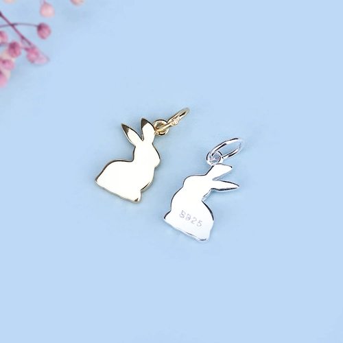 Глянцевый кролик, подвеска, милый браслет, ожерелье, аксессуар, серебро 925 пробы, простой и элегантный дизайн, «сделай сам»