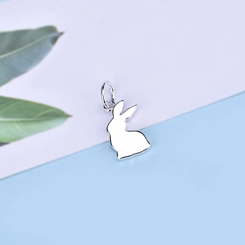 Глянцевый кролик, подвеска, милый браслет, ожерелье, аксессуар, серебро 925 пробы, простой и элегантный дизайн, «сделай сам»