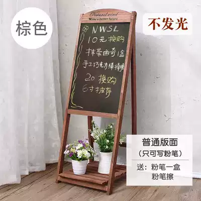 Shop magnetic cafe solid wood board creative chalk fluorescent board advertising light home small blackboard bracket type