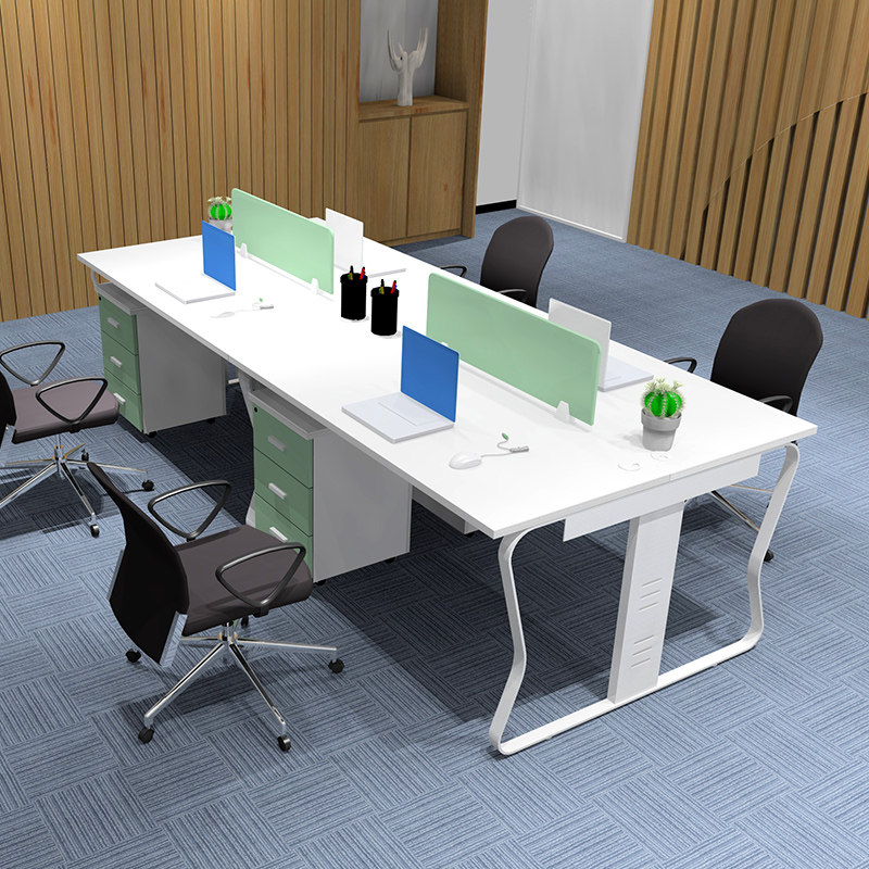 Desk staff four-person office table and chair combination computer double-person staff chair modern minimalist table