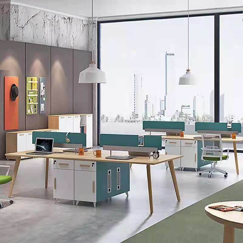 Xiamen staff office and chairs Combined Office Staff Employee Screens Computer Desk Brief modern 4 people 6 people office desk