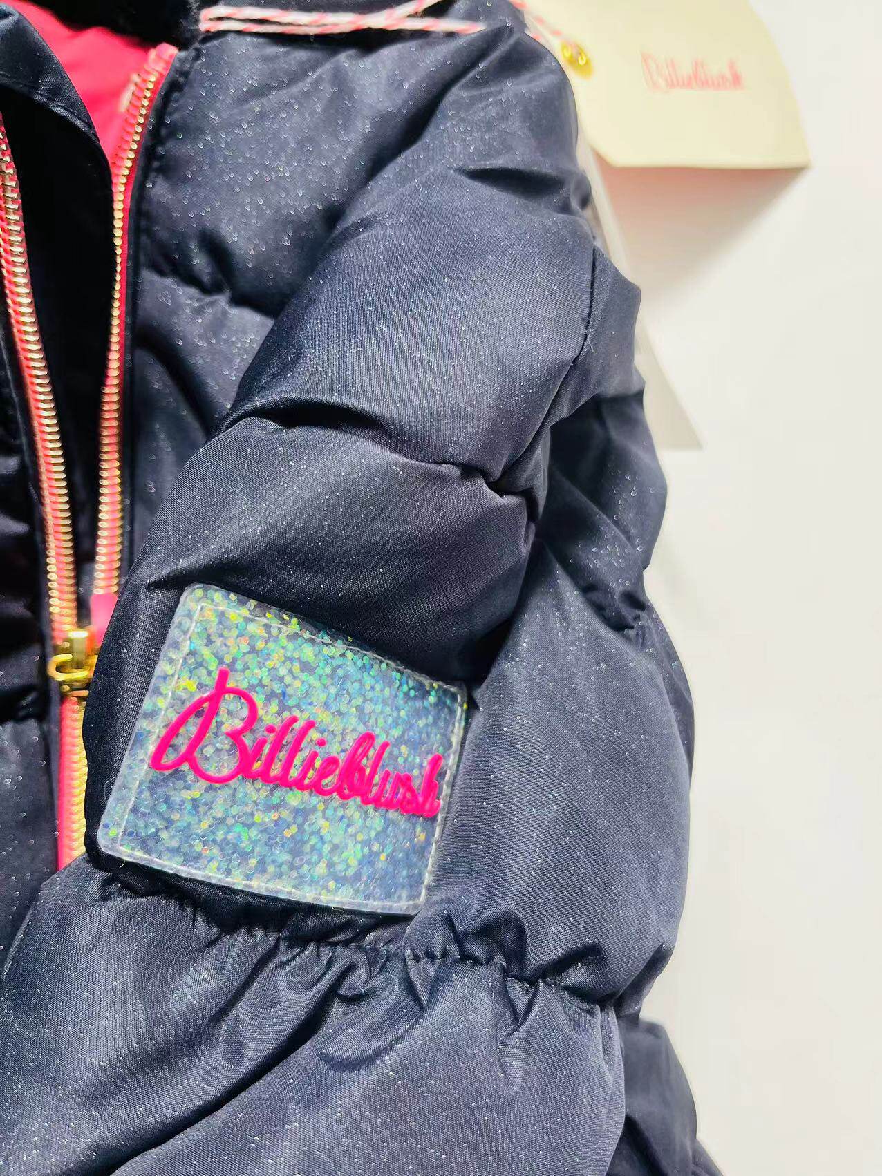 Детская куртка Жан 出口法国billieblush高级童装秋冬中长款可爱连帽棉服保暖收腰