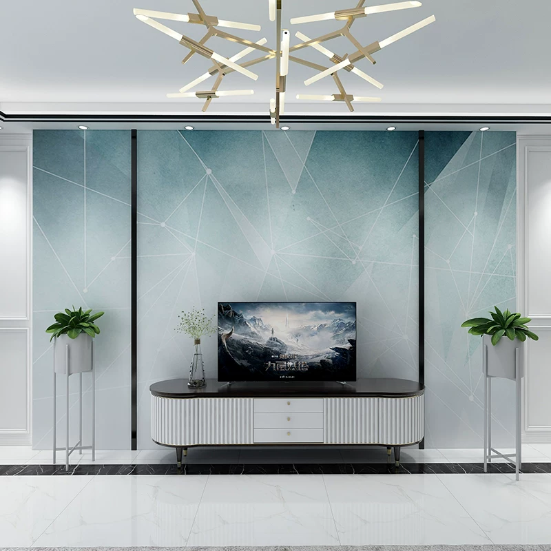 Nordic geometric TV background wall wallpaper European -style simple decorative mural light luxury film wall cloth cloth