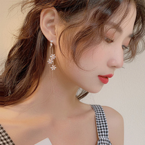 Long flower Earrings Fairy Gas Sensual Supine Temperament Ear Nails Light Extravagant and Gentle Ear Accessories Fluor-Soulder Woman