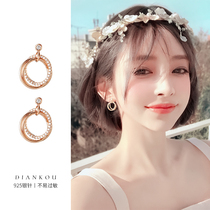 Advanced senses minimalist around the circle ear nail S925 silver needle earrings 2022 new wave earrings without earhole ring circlip woman