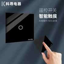 220V Lamp Home Tempered Glass Panel Wireless Remote Control Switch Casual to Wired Light Touch Control Double Control