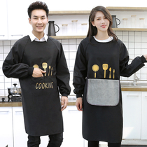 Apron household kitchen thin waterproof and oil-proof custom work clothes Female fashion adult long-sleeved mens protective clothing cover