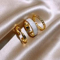 Korean three-piece ring womens fashion personality ins tide niche design Light luxury retro high-end sense index finger simple