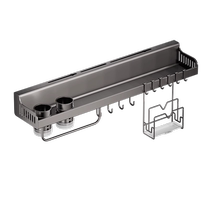 Hole-free kitchen storage rack storage rack wall-mounted multi-functional household shelf chopsticks and knife holder