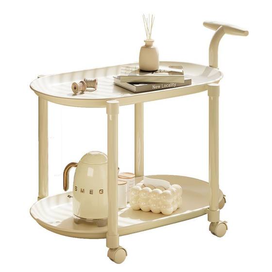 奶油风小推车动边几收纳置物架客厅家用可移动小茶几现代简约小桌