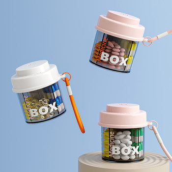 Pill Box, Portable Medicine Dispensing Box, Portable Small Medicine Bottle for Seven Days a Week, Medicine Storage Box with Compartments for Three Meals a Day