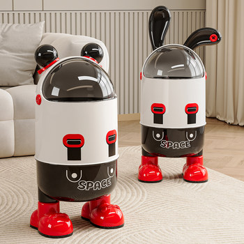 Trash Can for Home Use 2025 New Model with Lid, Large Capacity, Cartoon Cute, High Aesthetic Value, Toilet Bathroom Wastebasket