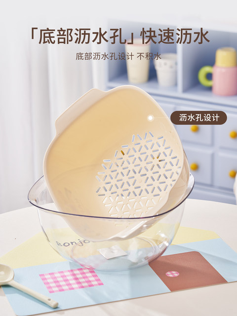 New Stylish Vegetable Washing Basin with Draining Basket for Home Kitchen, Double-Layer Vegetable Washing Basket, Water Filter, Fruit Washing Basin, Fruit Tray