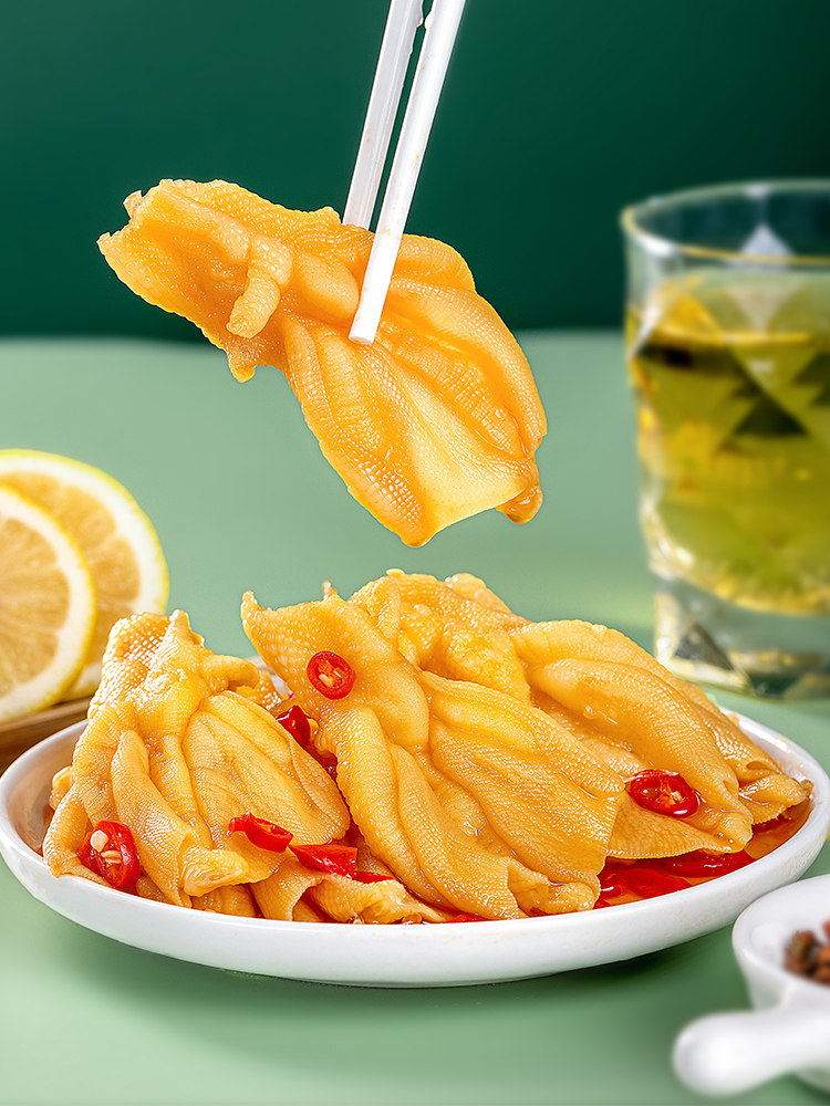 Lemon and Spicy Boneless Duck Feet 2.5kg / 10kg Large Portions Whole Box Boneless Duck Claws Wasabi Duck Feet Commercial Packaging