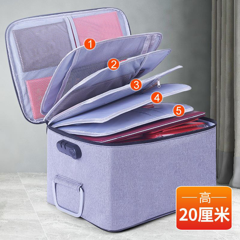 Large-capacity households use documents to store boxes certificates account book book important documents information card packing box