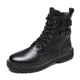 Martin boots men's Korean style high-top British style autumn and winter plus velvet laces versatile in the height ເພີ່ມ 4cm6 ລົດຈັກເກີບສັ້ນເກີບຫນັງ