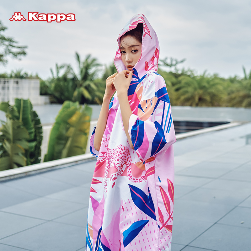 Kappa Swimming Bath Towel Cloak Lady Sports Fitness Water Suction Speed Dry Even Hat Warm Spring Bathrobe Swimming Outfit