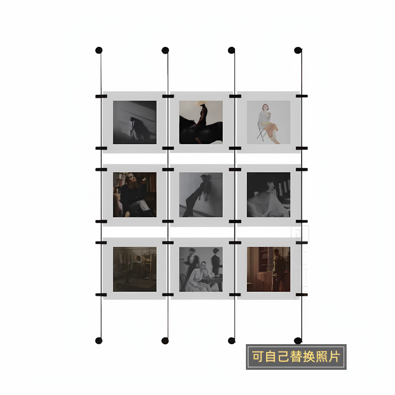 Acrylic Photo Wall Art Installation Sales Office Light Luxury Metal Decorative Painting Company Shopping Mall Display Wall
