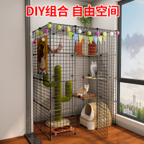 Cat cage Home diy Large free space Cat iron net Villa cat house Cat house can put cat litter basin indoors