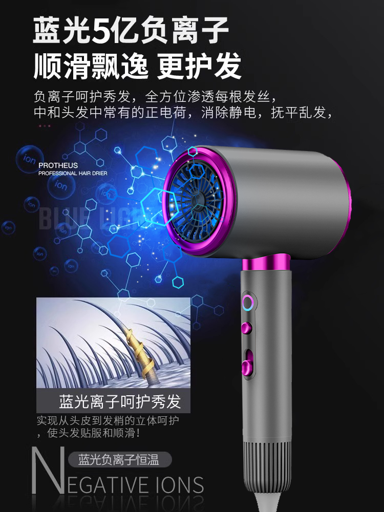 German Hair Dryer for Home Use, Negative Ion Hair Care, High-Power, Silent, Quick-Drying, Hot and Cold Air Dryer, Dormitory 2025 New Model