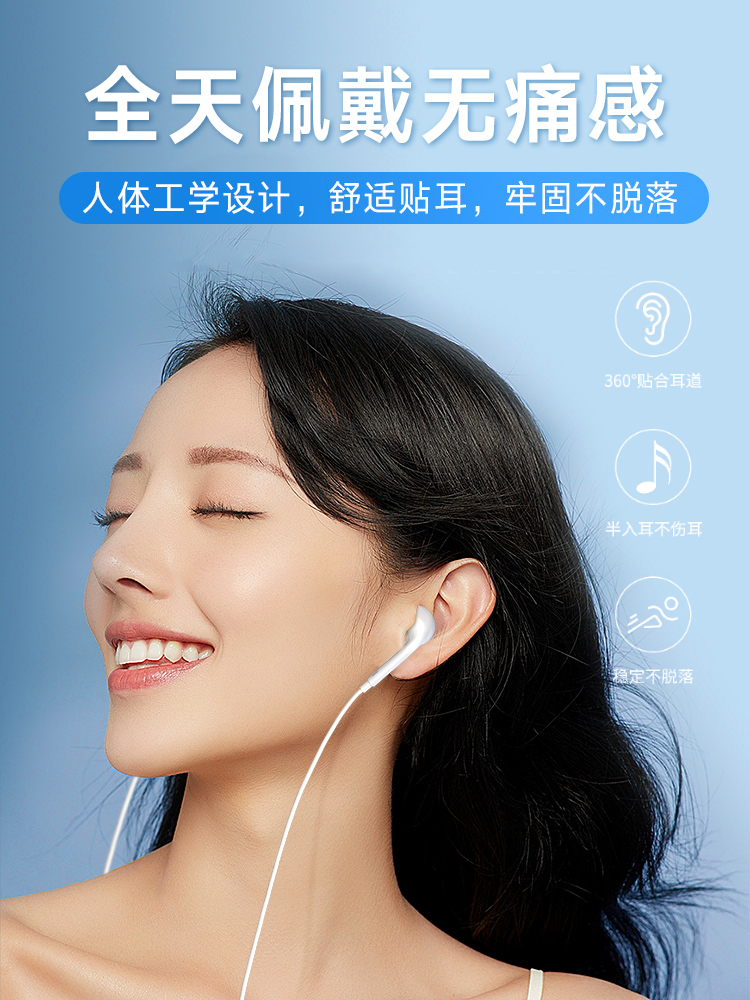 Senhomtog Wired Semi-In-Ear Headphones with Type-C Interface Are Suitable for Xiaomi, Huawei, Honor, and Apple Phones