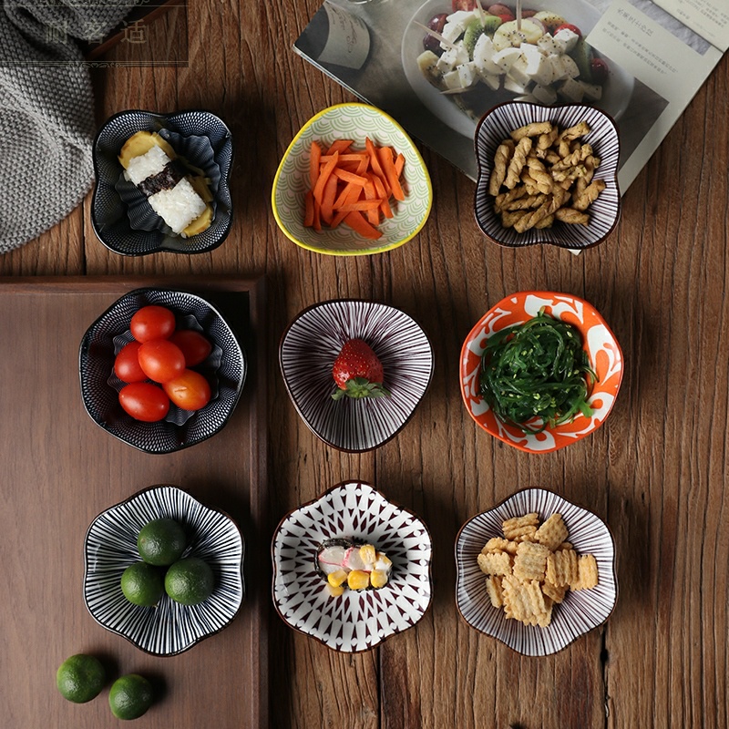 View the best flavor dish of Japanese soy sauce dish chafing dish seasoning dip in vinegar sauce pickle ceramic bowl dish plate household business