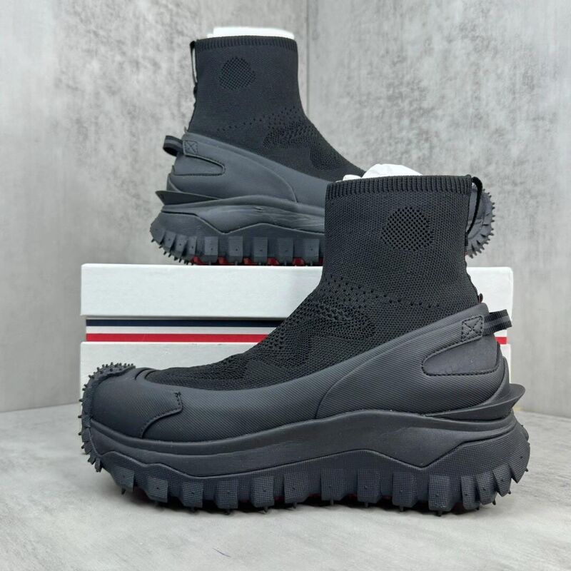 Sports Chelsea Boots, Casual Slip-On Martin Boots, Lazy High-Top Elastic Slip-On Knitted Sock Boots for Men, Breathable