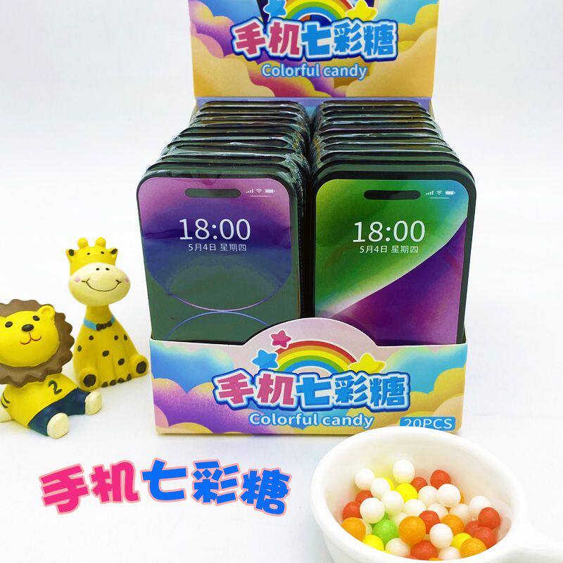 カラフルな携帯電話型の圧縮キャンディー。高付加価値で美味しく、楽しくてトレンディ。個包装のキャンディーで、卸売りも可能です。