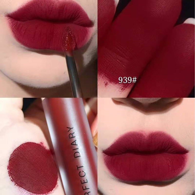 Perfect Diary Matt Lip Glazed Lipstick Red Female 922 Bean Sand 909 Little crowdbrand 906 Student's Affordable Price
