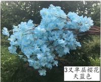 3 вилка -сингл -слой вишневой цветы (небо синий)