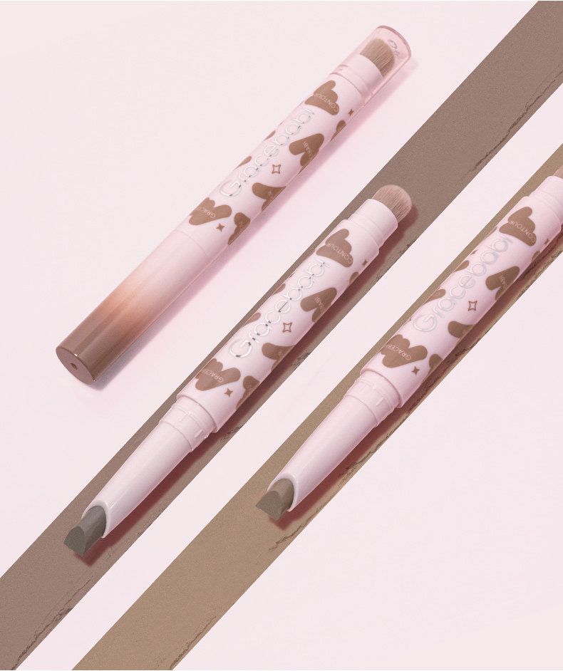 【中國直郵】 Gracebabi 修容陰影 立體輪廓 臉部遮瑕筆雙頭 1支裝 水泥灰