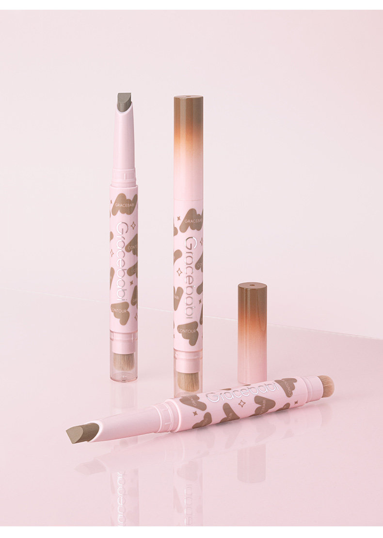 【中國直郵】 Gracebabi 修容陰影 立體輪廓 臉部遮瑕筆雙頭 1支裝 水泥灰