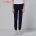 Kappa Kappa Quần Quần Nữ Đàn hồi Skinny Casual Chân đan Quần thể thao K0822AK05 - Quần thể thao quần thể dục 2 sọc Quần thể thao