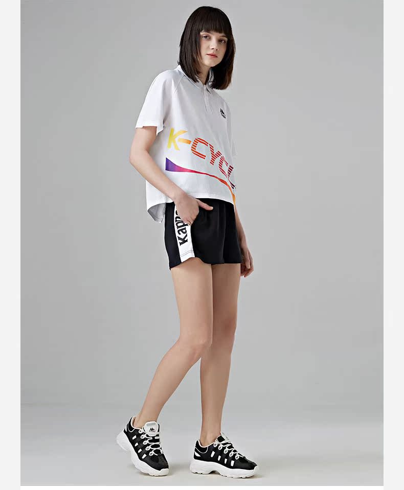 KAPPA Áo thể thao nữ tay ngắn KAPa Áo thun ngắn tay giản dị 2019 Mới | K0922PD09D - Áo polo thể thao áo polo oversize