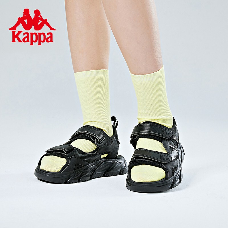Kappa Striped Sandals 2026 Summer Women's Outdoor Beach Shoes Velcro Slippers with a Soft Feel Kappa Striped Sandals 2026 Summer Women's Outdoor Beach Shoes Velcro Slippers with a Soft Feel