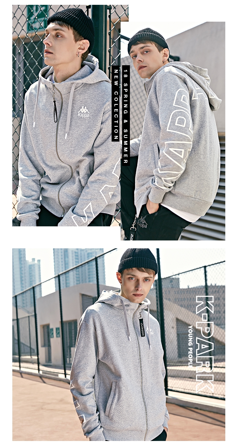 Kappa Kappa Áo khoác lửng nam dệt kim Áo hoodie hàng đầu | K0815MK22D - Thể thao lông cừu / jumper áo sweater mlb