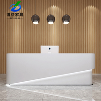 Company paint front desk reception desk beauty salon bar cashier simple modern custom curved service Welcome Desk