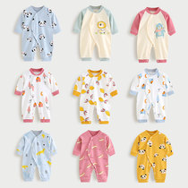 Newborn Baby Conjoined Clothes Spring Autumn Clothing Pure Cotton 6 Months Female Baby Khaed Climbing Suit Long Sleeve Male Children Underwear