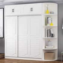 Wardrobe Modern minimalist solid wood Hostages Sliding Door Wardrobe Home Bedroom Children Wardrobe Simple Plate Rental Room