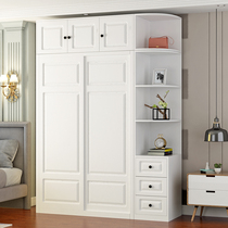 Wardrobe Push-and-pull Doors Modern Minima Home Solid Wood Assembly Containing Cabinet Bedrooms Plate-style mobile door big closet Package installation