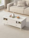 Cream Style Coffee Table Multi-Functional Slate Tea Table Living Room Storage Cabinet Small Apartment Multi-Functional Solid Wood Legs Adjustable Coffee Table