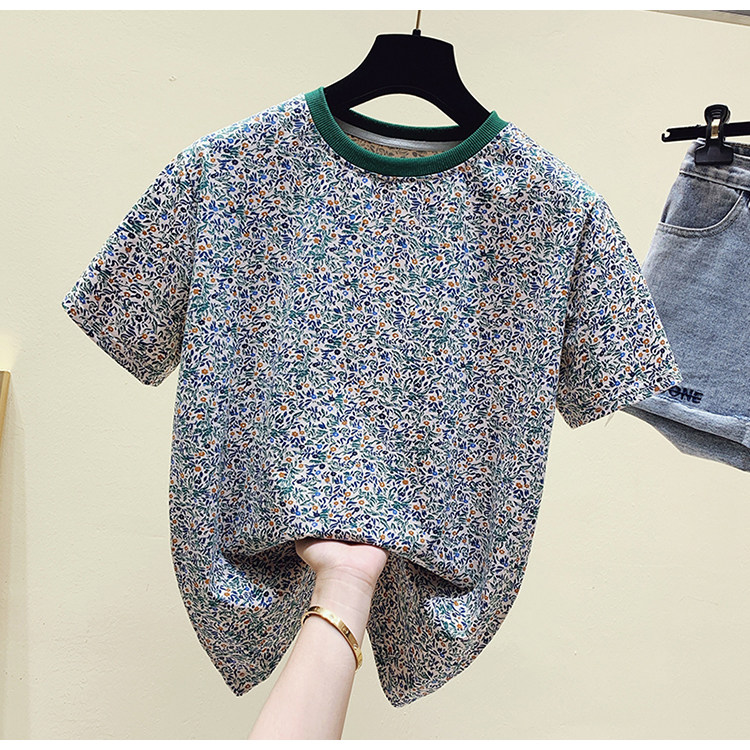 Foreign trade Brand Cut Mark Discount Women's Clothing Mall Special Cabinet Summer Withdrawal Halal Harbor Retro Port Wind Shatt T-Shirt