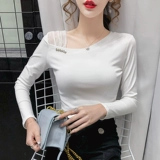 Осенний сексуальный базовый приятный телу приталенный лонгслив, 2020, в корейском стиле