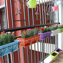 Balcony vegetable railing plastic flower pot planting rack hanging succulent plant rose flower pot vegetable planting box hanger