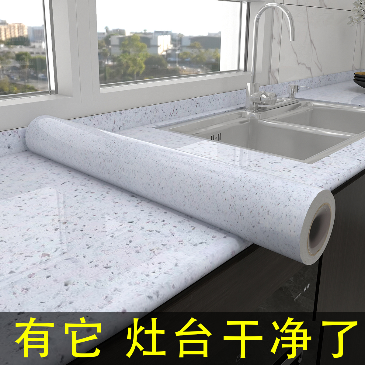 Kitchen oil-proof marble sticker tile tabletop toilet cupboard table furniture renovated wallpaper