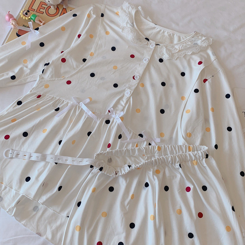 Moon clothing cotton sweat sucking 5 months after birth in June pregnant women's pajamas breastfeeding spring and summer cartoon fashion breast-feeding clothes