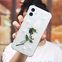 Apple 12 mobile phone shell new high-end net red ins wind suitable for iphone11Pro fairy retro lace rose mini transparent anti-fall xs max female personality creativity