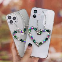 Apple 11 transparent mobile phone case for iphone12 Silicone promax anti-fall soft shell pro rhinestone protective cover