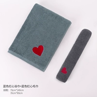 Синее банное полотенце